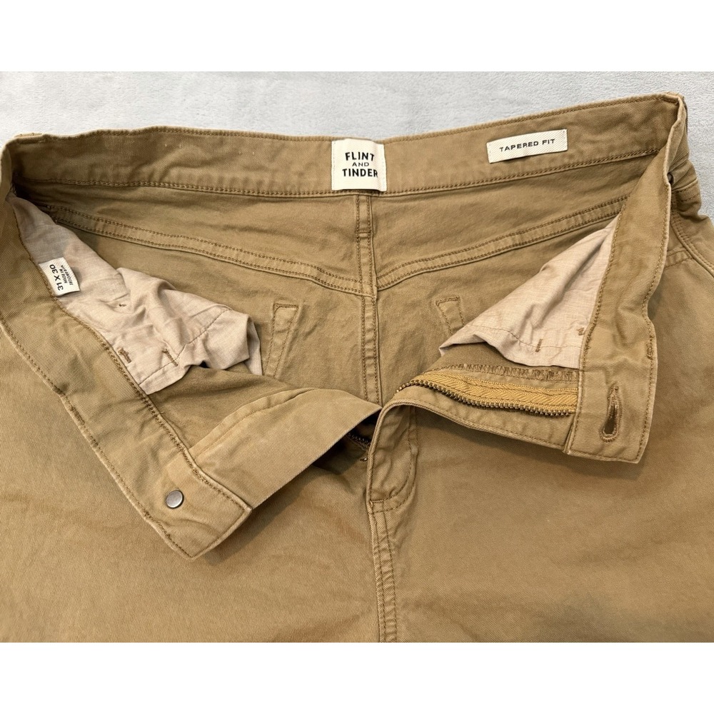 Flint and Tinder Pants Mens 31x30 Khaki Athletic Tapered Fit Casual Stretch - Picture 4 of 9